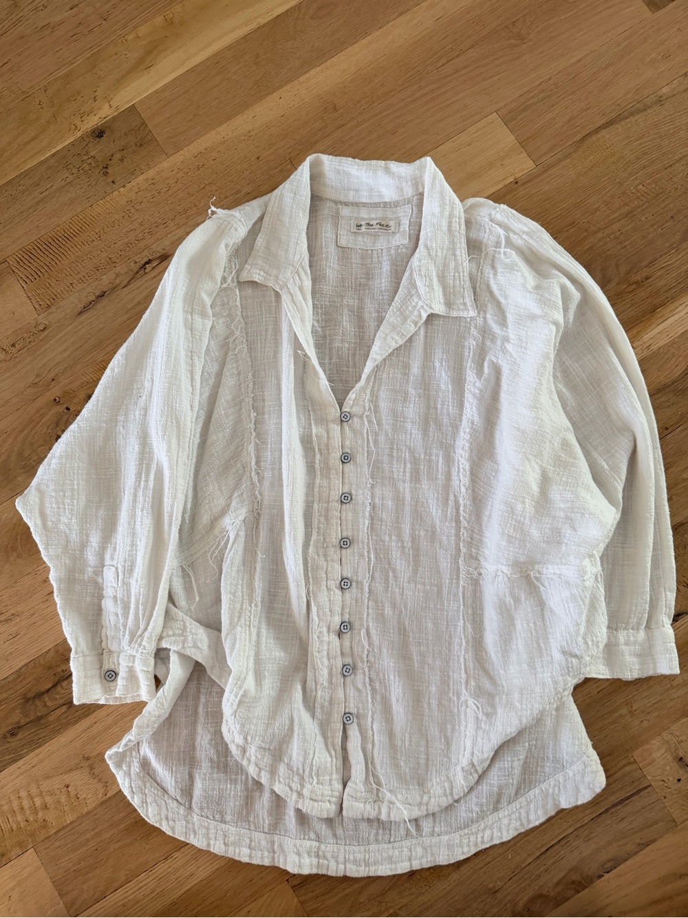 We The Free Relaxed White Button-Down Shirt